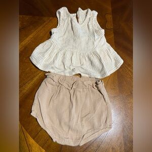 Kids Cream and Tan Matching Set